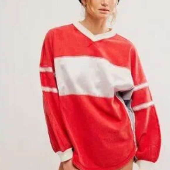 new FREE PEOPLE MOVEMENT Rugby-Ready Layer In Winterberry Combo MSRP $108 - Picture 4 of 7